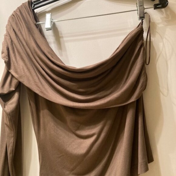 Reiss one shoulder dark camel top - Picture 3 of 3